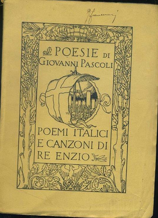 Poemi italici e canzoni di re Enzio - Giovanni Pascoli - copertina
