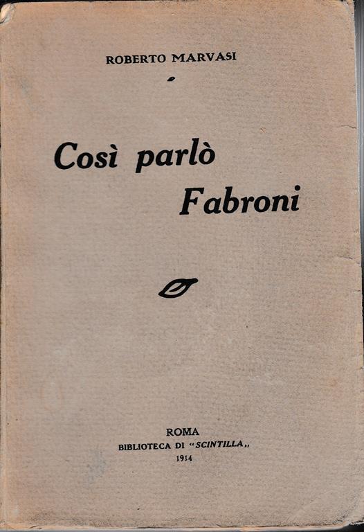 Così parlò Fabroni - Roberto Marvasi - copertina