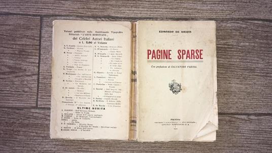Pagine sparse - Edmondo De Amicis - copertina