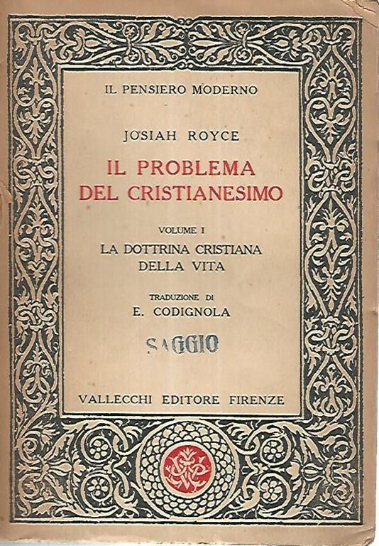 Il problema del cristianesimo. Vol. 1 - Josiah Royce - copertina