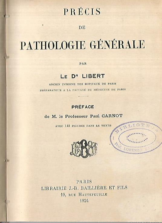 Precis de pathologie generale