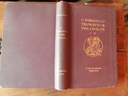 Tramonto di una civiltà Volume Primo - Barbagallo - copertina