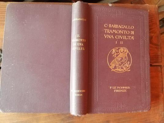 Tramonto di una civiltà Volume Primo - Barbagallo - copertina