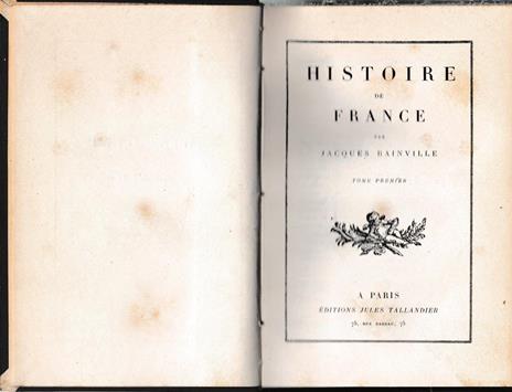 Histoire de France, tomo 1° - Jacques Bainville - copertina