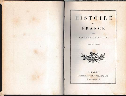 Histoire de France, tomo 1° - Jacques Bainville - copertina