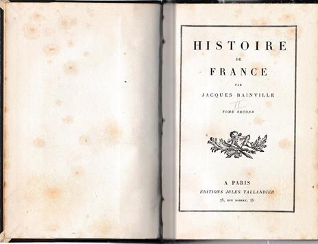 Histoire de France, tomo II° - Jacques Bainville - copertina