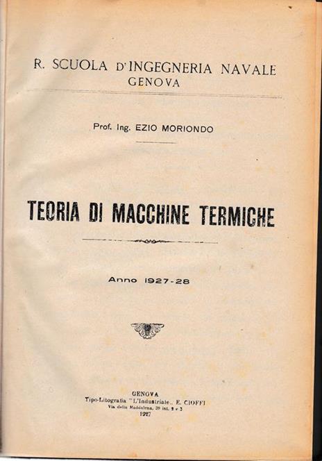 Teoria di macchine termiche - Ezio Moriondo - copertina