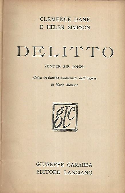 Delitto - Clemence Dane - copertina