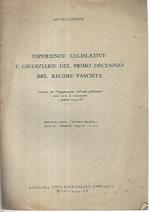 Esperienze legislative e giudiziarie del primo decennio del regime fascista. Estratto dalla rivista penale