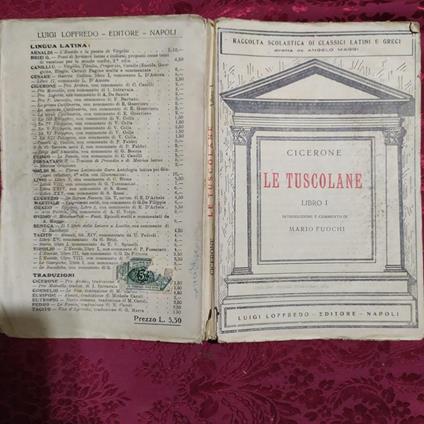Le Tuscolane.Libro primo - M. Tullio Cicerone - copertina