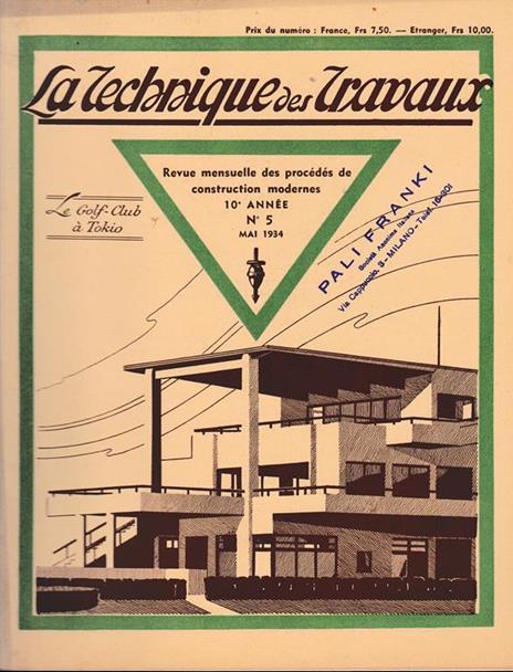 La Tecnique des Travaux, 10° anno, n. 5 Maggio 1934 - copertina