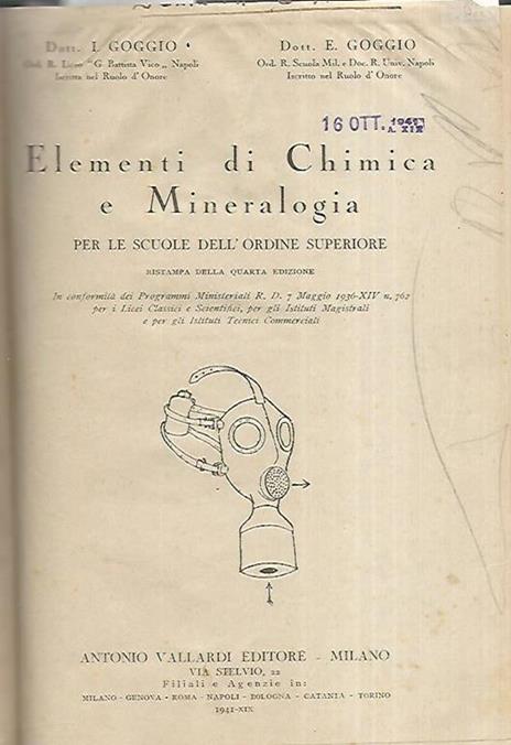 Elementi di chimica e mineralogia - I. Goggio - copertina