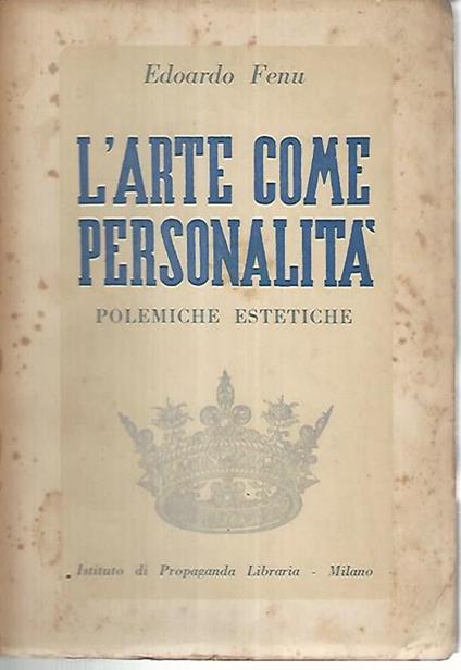 L' arte come personalità - Edoardo Fenu - copertina