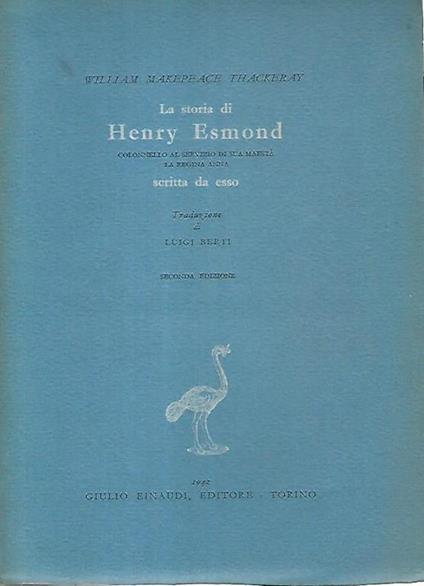La storia di Henry Esmond - William M. Thackeray - copertina