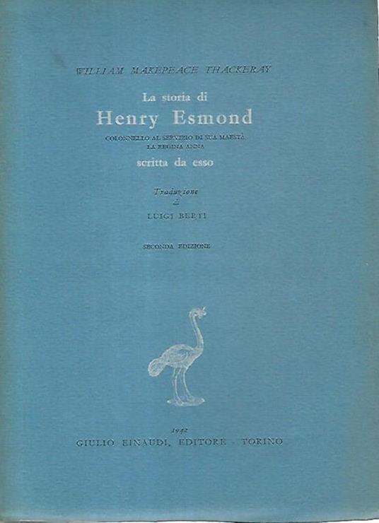 La storia di Henry Esmond - William M. Thackeray - copertina