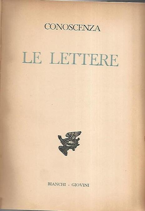 Conoscenza. Le lettere - copertina