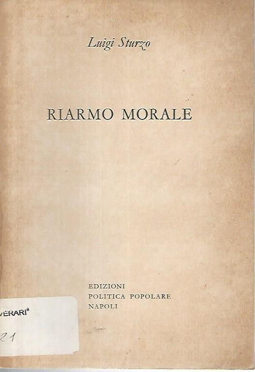 Riarmo morale - Luigi Sturzo - copertina