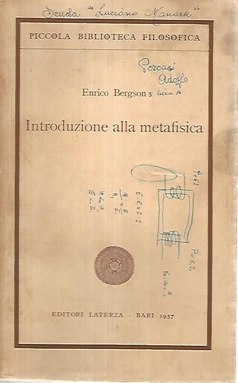 Introduzione alla metafisica - Henri Bergson - copertina