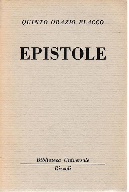 Epistole - Q. Flacco Orazio - copertina