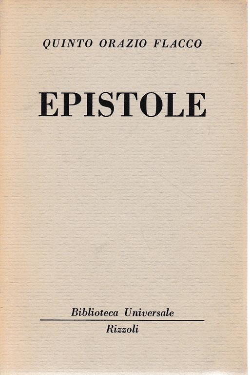Epistole - Q. Flacco Orazio - copertina