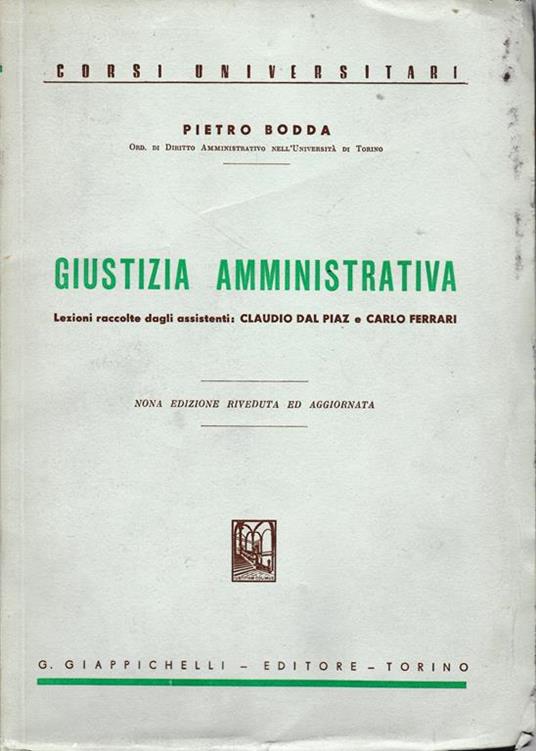 Giustizia amministrativa - Pietro Bodda - copertina