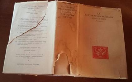 Lo studio dell'antichità classica nell'ootocento - Paolo Treves - copertina