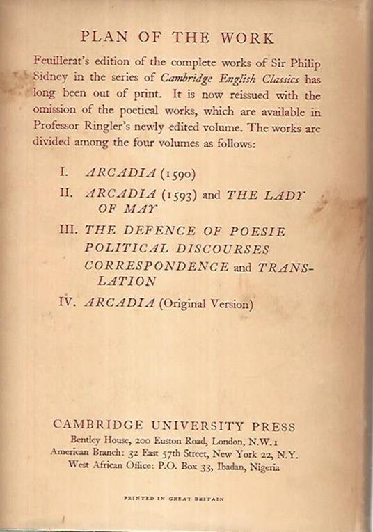 The prose works of Sir Philip Sidney - Albert Feuillerat - 2