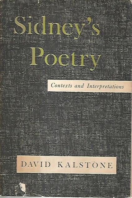 Sidney's poetry - David Kalstone - copertina