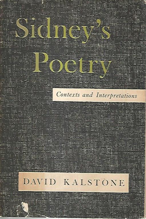 Sidney's poetry - David Kalstone - copertina