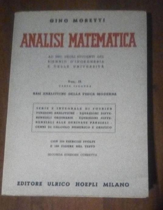 Analisi Matematica Volume Ii - Gino Moretti - copertina