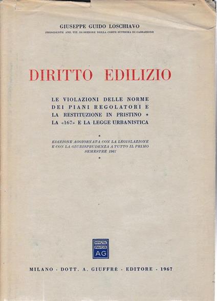 Diritto Edilizio - Giuseppe Guido Loschiavo - copertina