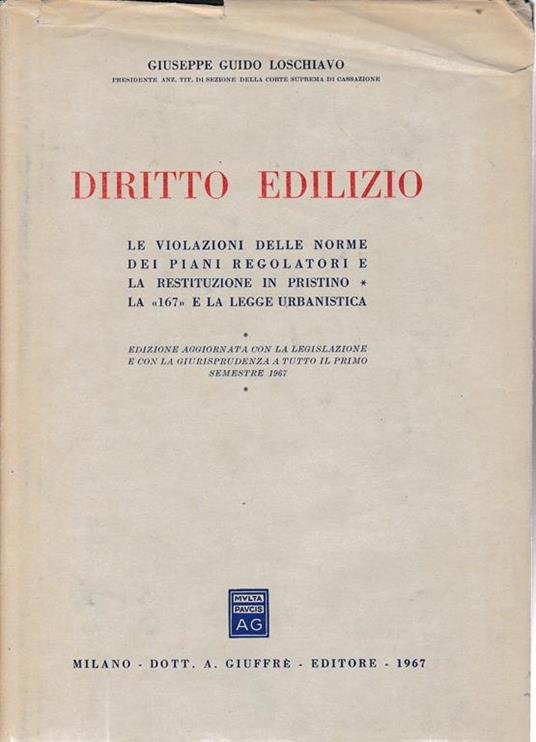 Diritto Edilizio - Giuseppe Guido Loschiavo - copertina