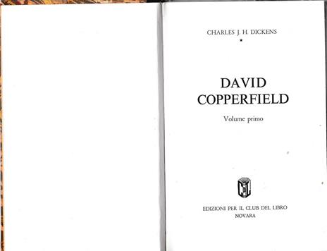 David Copperfield, 1° volume - copertina