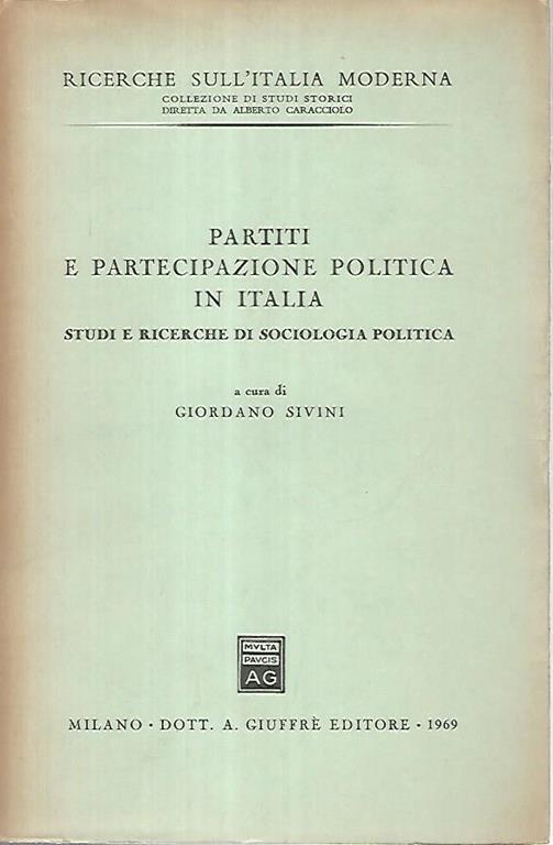 Partiti e partecipazione politica in Italia - Giordano Sivini - copertina
