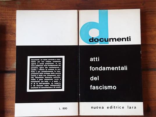 Documenti atti fondamentali del fascismo - copertina