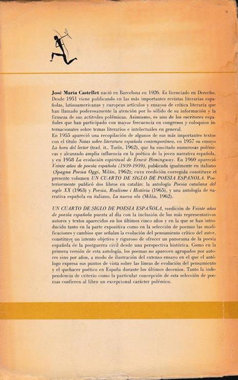 Un quarto de siglo de poesia espanola (1939-1964) - José Maria Castellet - 2