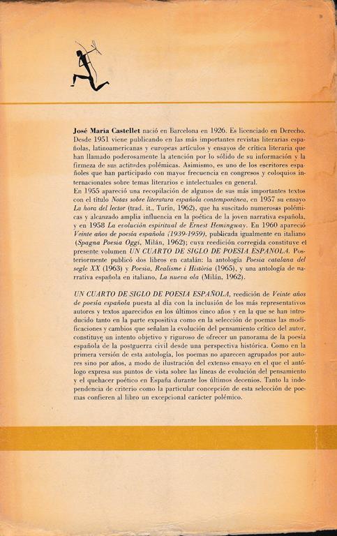 Un quarto de siglo de poesia espanola (1939-1964) - José Maria Castellet - 2