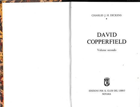 David Copperfield, 2° volume - Charles Dickens - copertina