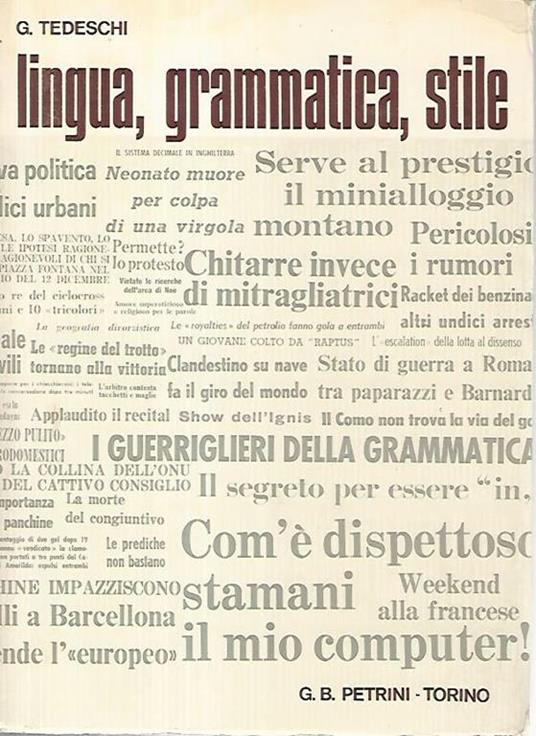 Lingua,grammatica,stile - G. Tedeschi - copertina