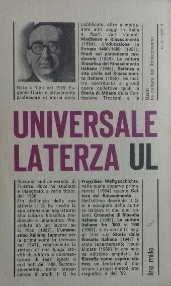 La cultura del Rinascimento