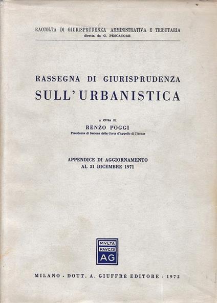 Rassegna di giurisprudenza sull'urbanistica - R. Poggi - copertina