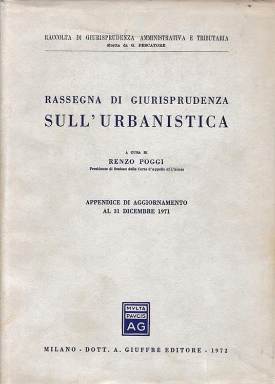 Rassegna di giurisprudenza sull'urbanistica - R. Poggi - copertina