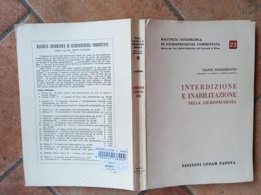 Interdizione e inabilitazione nella giurisprudenza - Gianni Schizzerotto - copertina