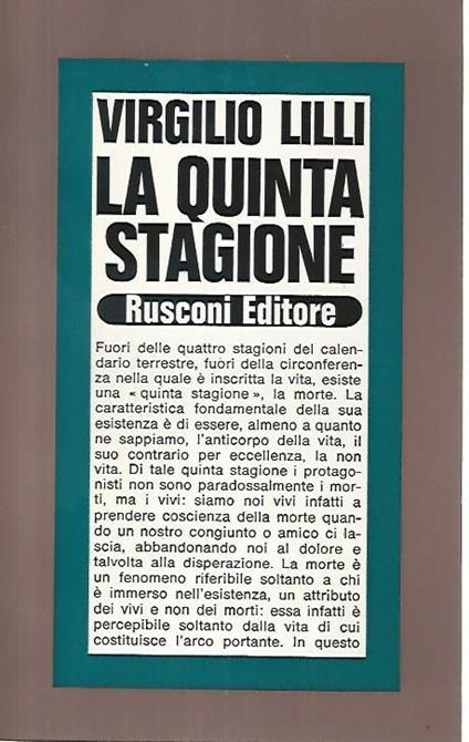 La quinta stagione - Virgilio Lilli - copertina