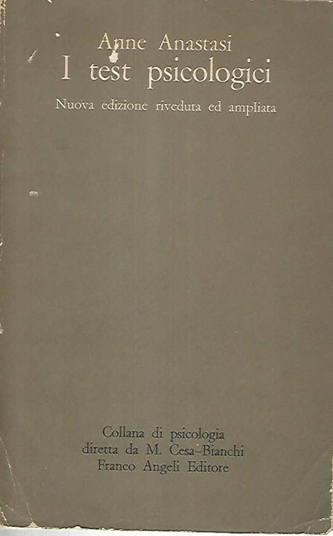 I test psicologici - Anne Anastasi - copertina