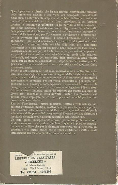 I test psicologici - Anne Anastasi - 2