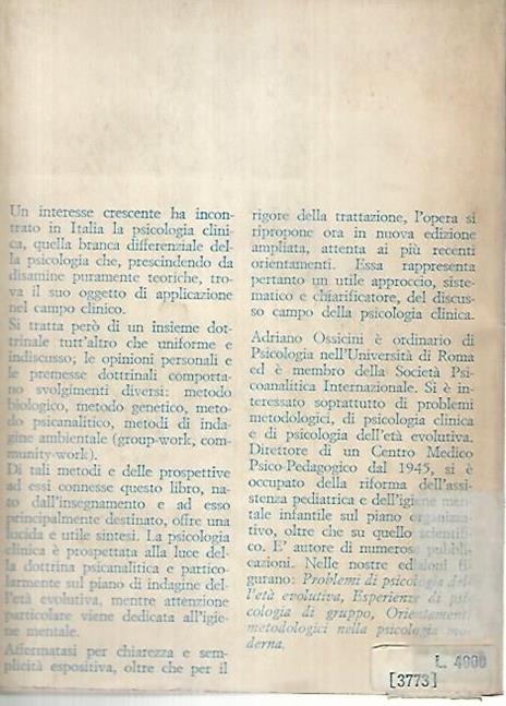 Problemi di psicologia clinica - Adriano Ossicini - 2