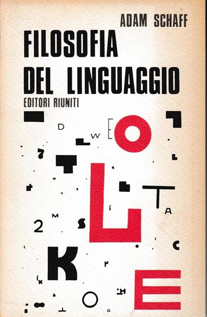 Filosofia del linguaggio - Adam Schaff - copertina