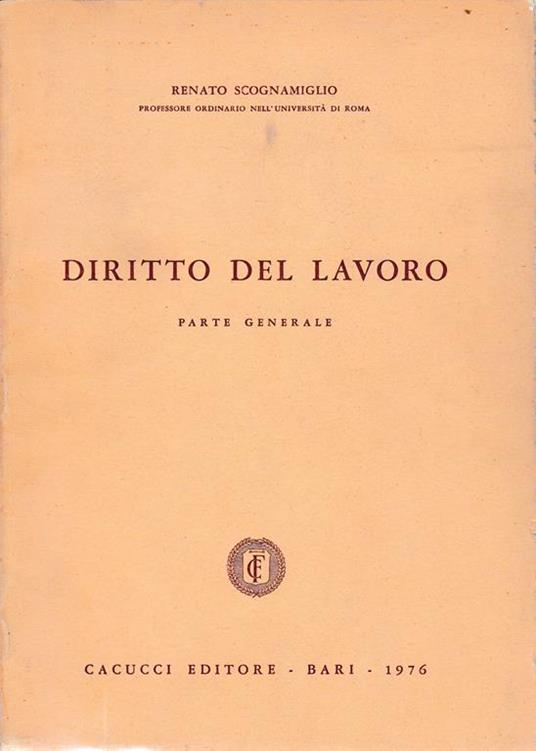 Diritto del lavoro - Renato Scognamiglio - copertina