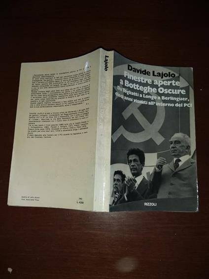 Finestre aperte a botteghe oscure - Davide Lajolo - copertina